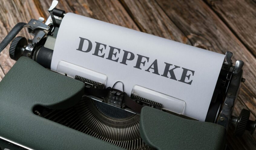 Free A typewriter with the word deepfake on it Stock Photo