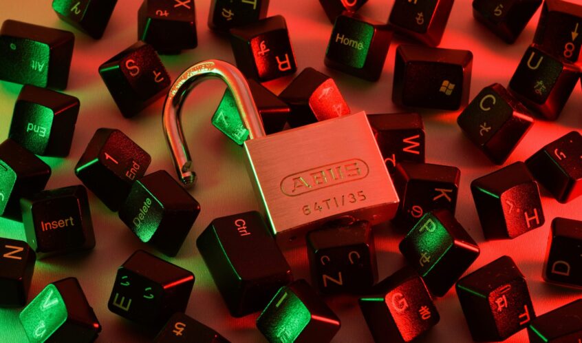 red and black love lock